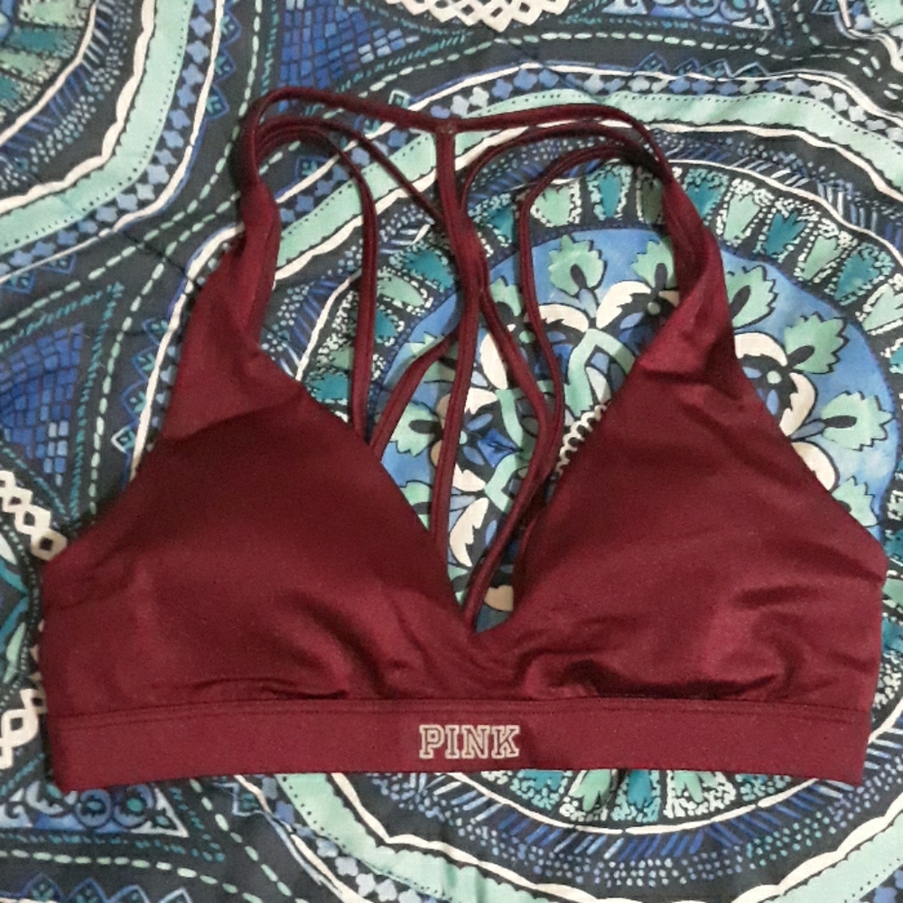 Pink sports bra maroon
